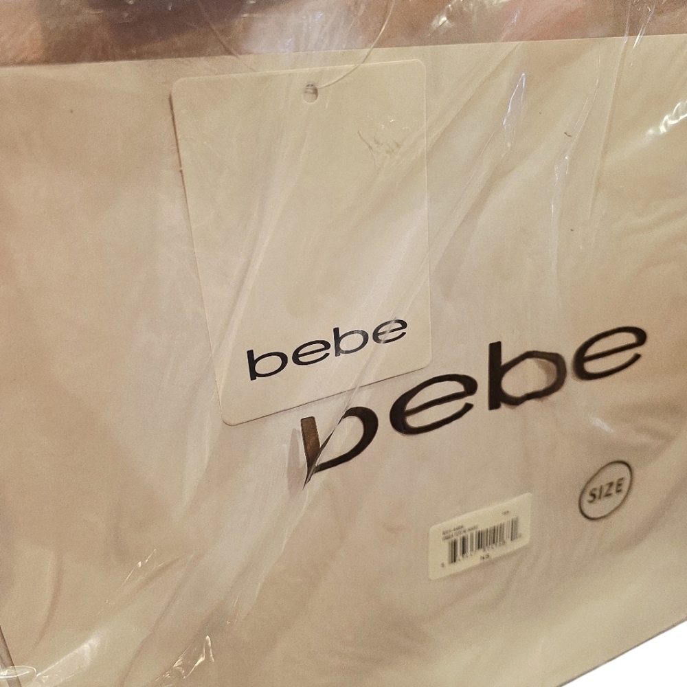 BeBe NWT Ember Racer Stripe Tote with Insert - E01-4486 Tan - Picture 2 of 4